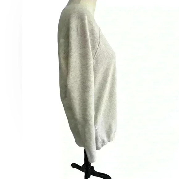 T.La Women’s XS Cream Gray Sweatshirt Longer Back Crew Neck - Picture 5 of 10